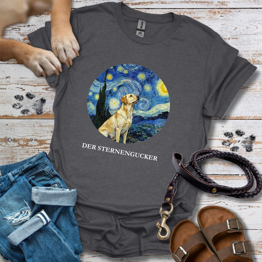 Der Sternengucker - Kunst & Hund - T-Shirt Unisex Classic Fit Standard Qualität