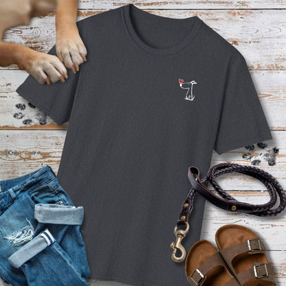 Kleiner Hund mit Herz - Vorne & Hinten - T-Shirt Unisex Classic Fit Standard Qualität