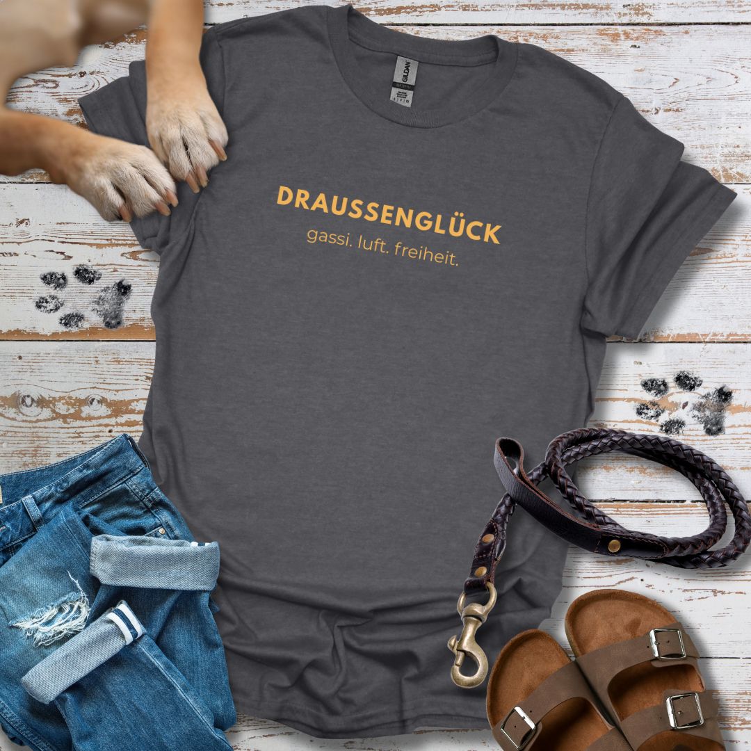 DRAUSSENGLÜCK - T-Shirt Unisex Classic Fit - Bequemer Klassiker
