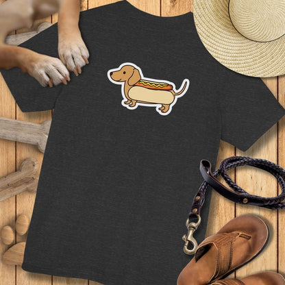 Hot Dog Dackel - Vorne & Hinten - T-Shirt Unisex Modern Fit Premium Qualität