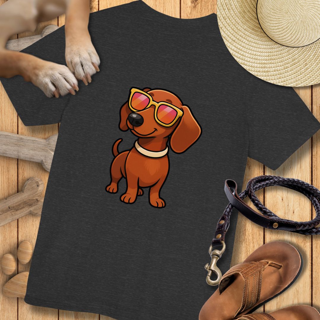 Cooler Dackel - Nur Hinten - T-Shirt Unisex Modern Fit - Weich & Leicht