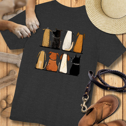 Acht Hunde - Vorne & Hinten - T-Shirt Unisex Modern Fit - Weich & Leicht