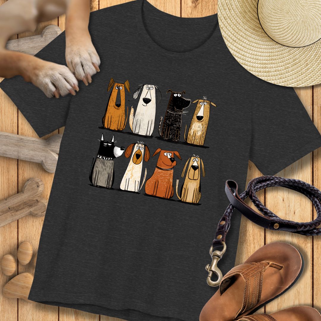Acht Hunde - Vorne & Hinten - T-Shirt Unisex Modern Fit - Weich & Leicht