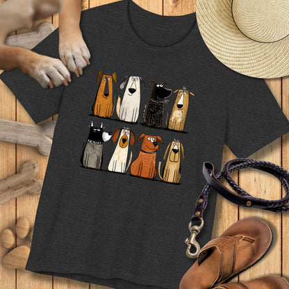 Acht Hunde - Vorne & Hinten - T-Shirt Unisex Modern Fit - Weich & Leicht
