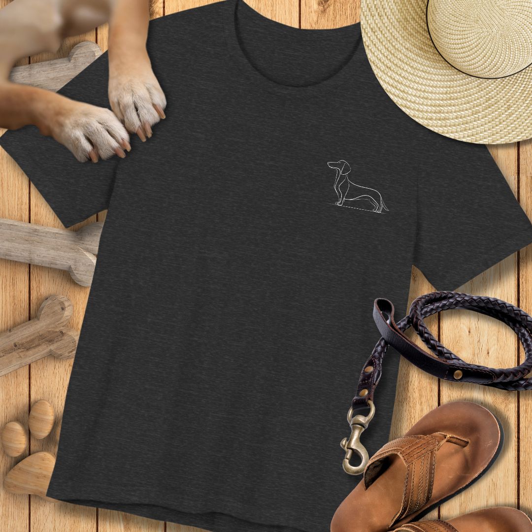 Charakter Tiefergelegt - Dackel - Vorne & Hinten - T-Shirt Unisex Modern Fit - Weich & Leicht