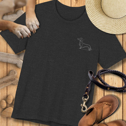 Charakter Tiefergelegt - Dackel - Vorne & Hinten - T-Shirt Unisex Modern Fit - Weich & Leicht