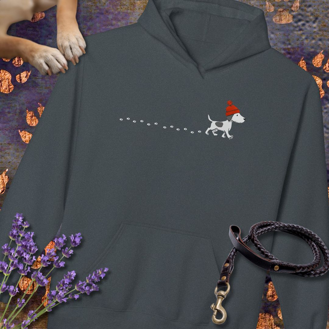 Kleiner Hund im Schnee - Unisex Modern Fit Hoodie