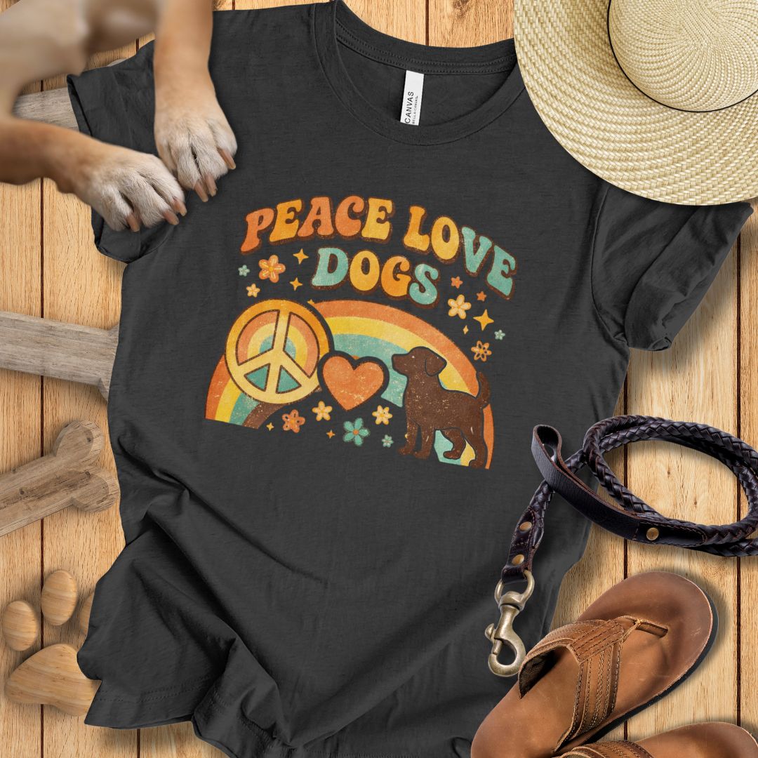 Peace Love Dogs Retro - T-Shirt Unisex Modern Fit - Weich & Leicht