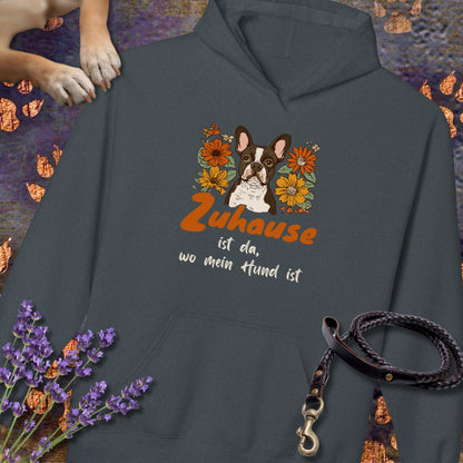 Zuhause ist da wo mein Hund ist - Französische Bulldogge - Unisex Modern Fit Hoodie für Hundefreunde