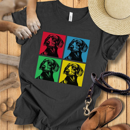 Pop Art Dackel - T-Shirt Unisex Modern Fit - Weich & Leicht