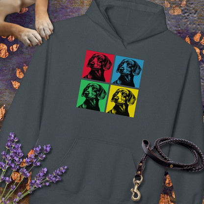Pop Art Dackel - Unisex Modern Fit Hoodie für Dackelliebhaber