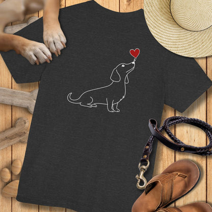 Herzenshunde - Dackel - Vorne & Hinten - T-Shirt Unisex Modern Fit - Weich & Leicht