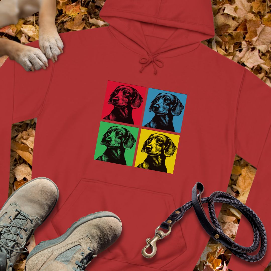Pop Art Dackel - Unisex Classic Fit Hoodie für Dackelliebhaber