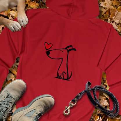 Kleiner Hund mit Herz - Vorne & Hinten - Unisex Zip Hoodie Classic Fit