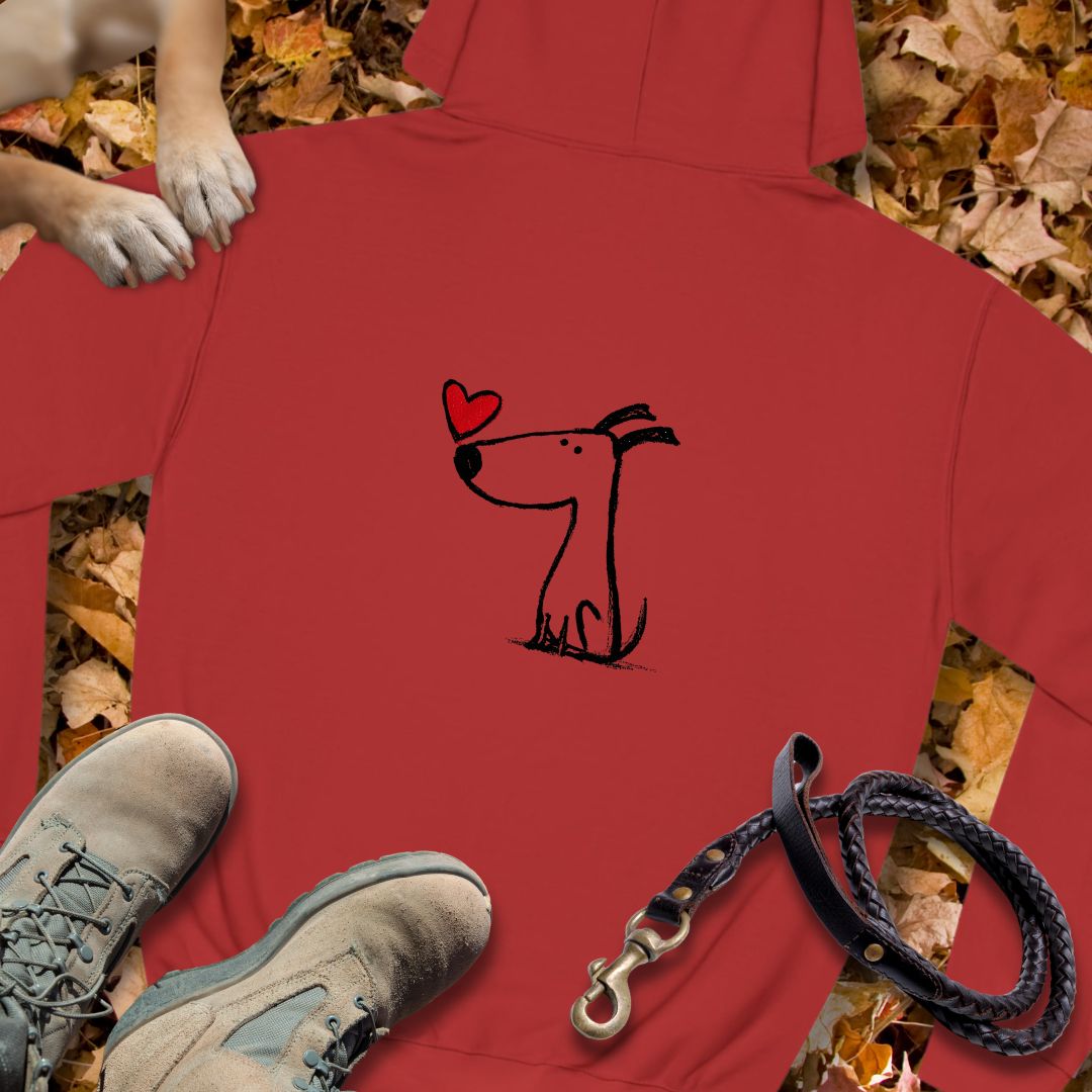 Kleiner Hund mit Herz - Nur Hinten - Unisex Hoodie Classic Fit