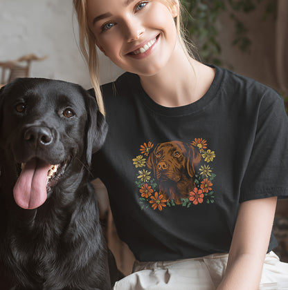 Floral Labrador - T-Shirt Unisex Modern Fit - Weich & Leicht