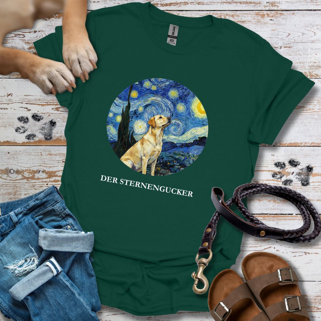 Der Sternengucker - Kunst & Hund - T-Shirt Unisex Classic Fit - Bequemer Klassiker