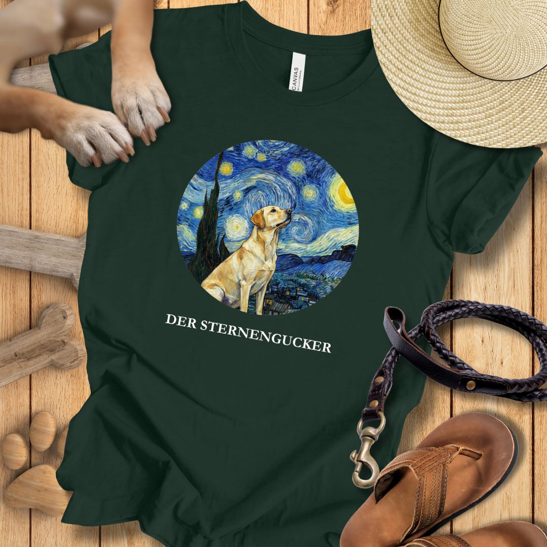 Der Sternengucker - Kunst & Hund - T-Shirt Unisex Modern Fit - Weich & Leicht