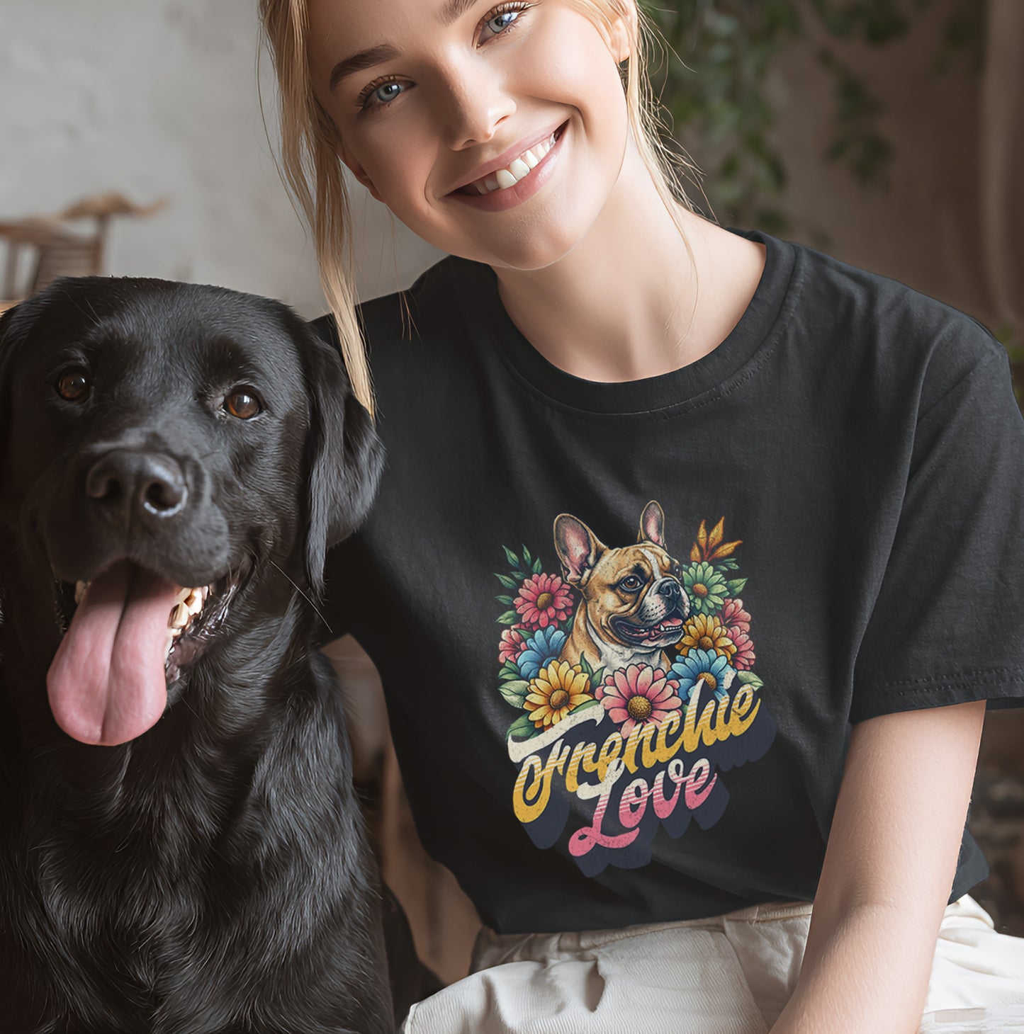 Frenchie Love - Französische Bulldogge - T-Shirt Unisex Classic Fit - Bequemer Klassiker