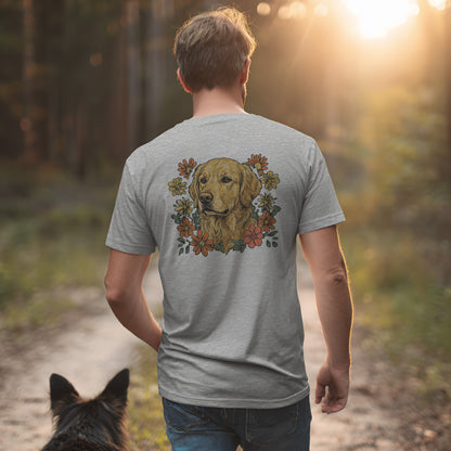 Golden Retriever in Blumen - Nur Hinten - T-Shirt Unisex Classic Fit - Bequemer Klassiker