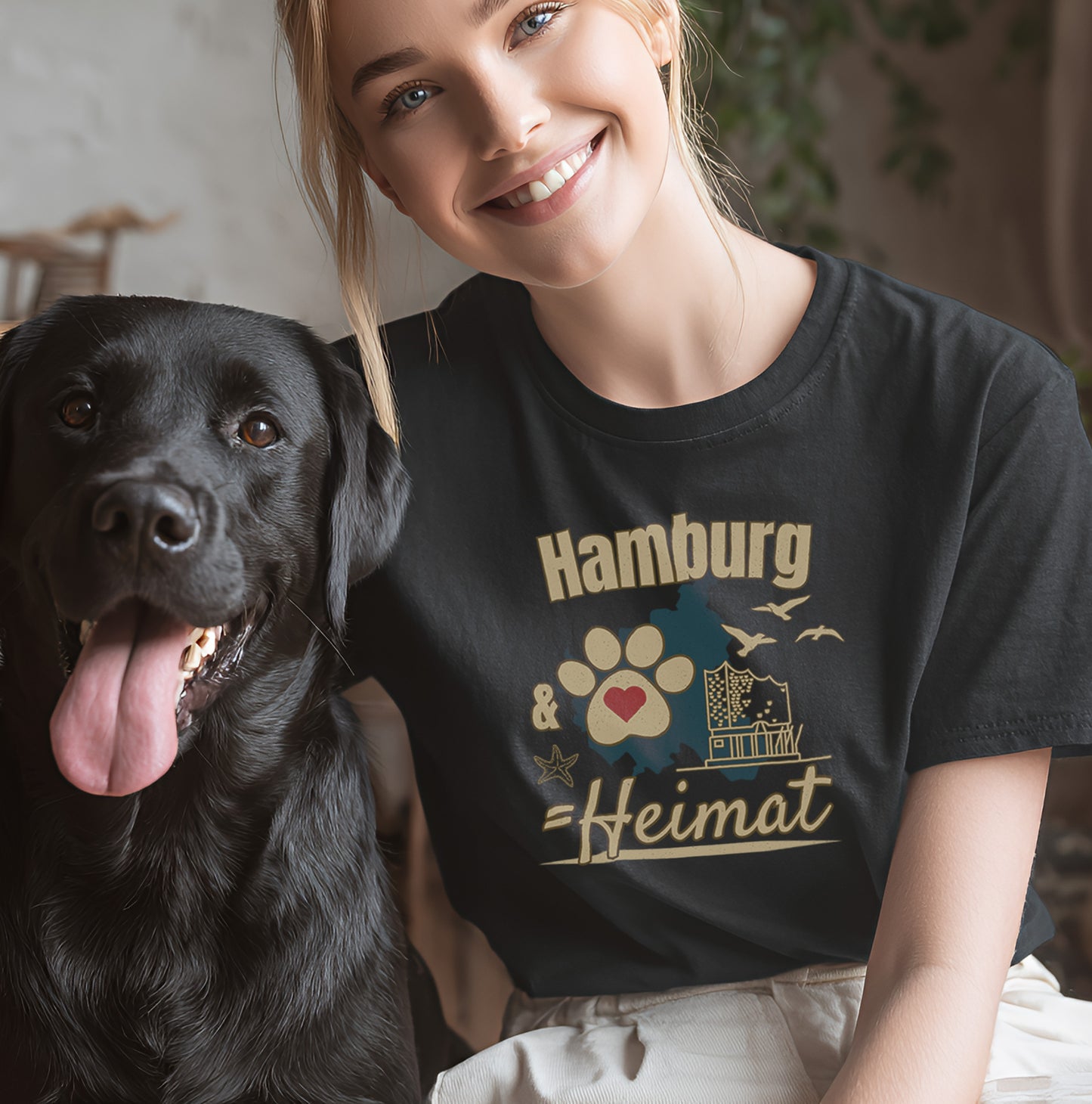 Hamburg & Hund = Heimat - T-Shirt Unisex Classic Fit - Bequemer Klassiker