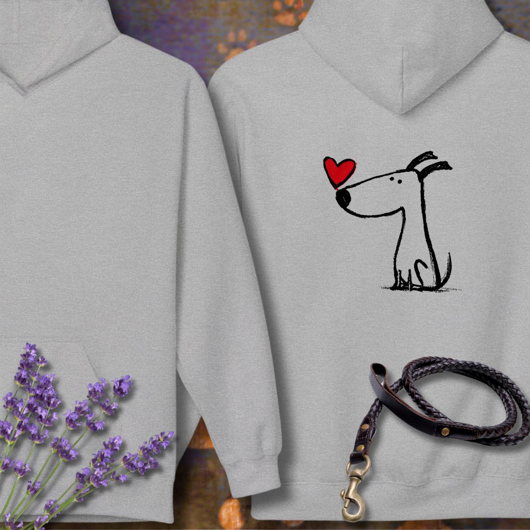Kleiner Hund mit Herz - Nur Hinten - Hoodie Unisex Modern Fit