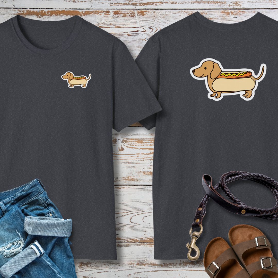 Hot Dog Dackel - Vorne & Hinten - T-Shirt Unisex Classic Fit - Bequemer Klassiker
