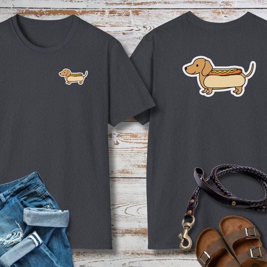 Hot Dog Dackel - Vorne & Hinten - T-Shirt Unisex Classic Fit Standard Qualität