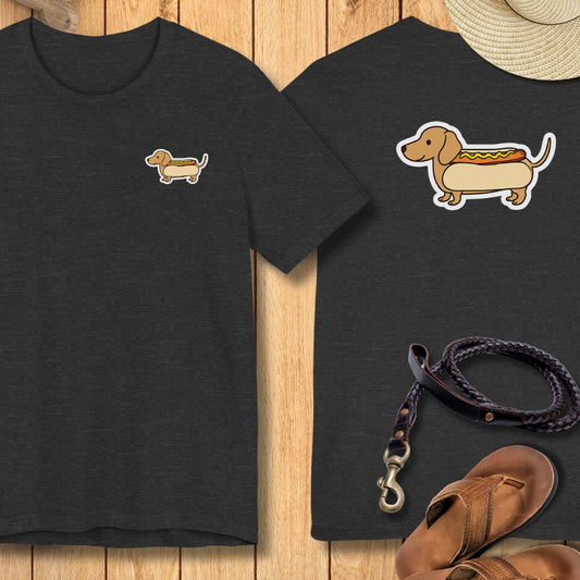 Hot Dog Dackel - Vorne & Hinten - T-Shirt Unisex Modern Fit Premium Qualität