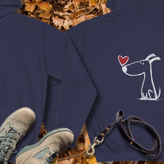 Kleiner Hund mit Herz - Nur Hinten - Unisex Hoodie Classic Fit