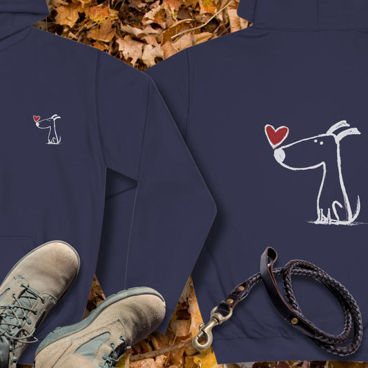 Kleiner Hund mit Herz - Vorne & Hinten - Unisex Hoodie Classic Fit