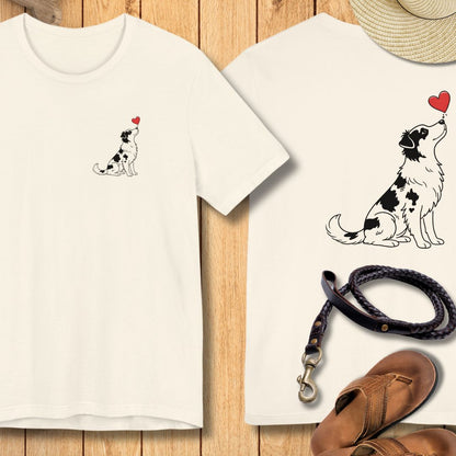Herzenshunde - Australian Shepherd - Vorne & Hinten - T-Shirt Unisex Modern Fit - Weich & Leicht
