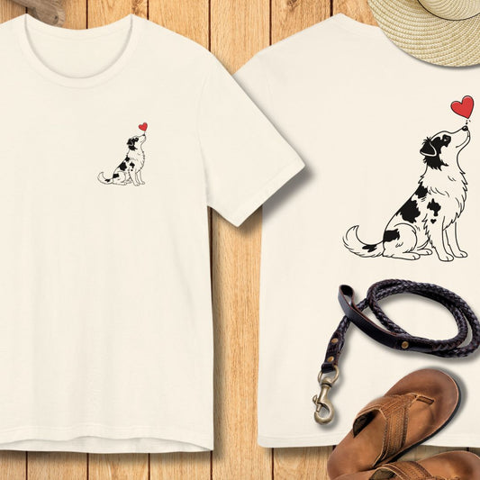 Herzenshunde - Australian Shepherd - Vorne & Hinten - T-Shirt Unisex Modern Fit - Weich & Leicht