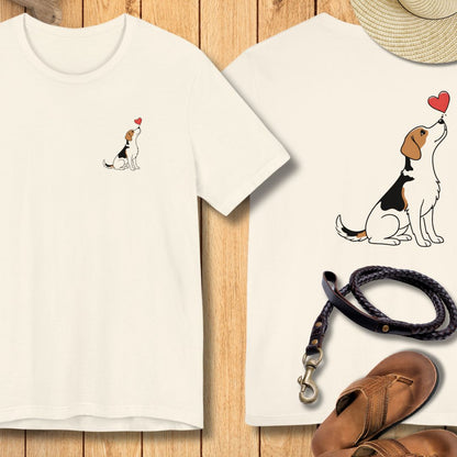 Herzenshunde - Beagle - Vorne & Hinten - T-Shirt Unisex Modern Fit - Weich & Leicht