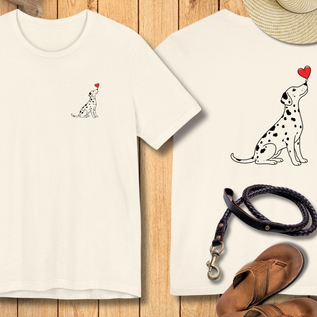 Herzenshunde - Dalmatiner - Vorne & Hinten - T-Shirt Unisex Modern Fit - Weich & Leicht