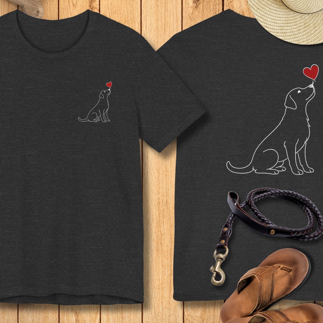 Herzenshunde - Labrador - Vorne & Hinten - T-Shirt Unisex Modern Fit - Weich & Leicht