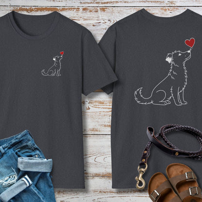 Herzenshunde - Unikat auf vier Pfoten - Vorne & Hinten - T-Shirt Unisex Classic Fit - Bequemer Klassiker