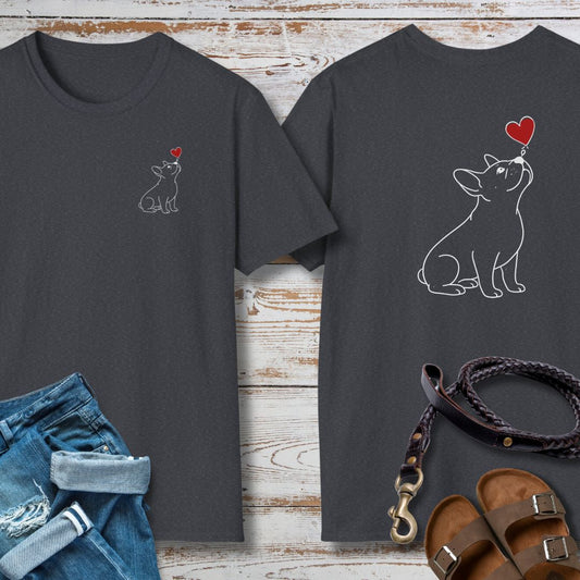 Herzenshunde - Französische Bulldogge - Vorne & Hinten - T-Shirt Unisex Classic Fit - Bequemer Klassiker