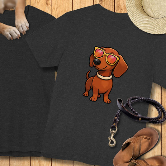 Cooler Dackel - Nur Hinten - T-Shirt Unisex Modern Fit Premium Qualität