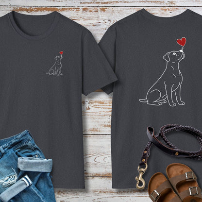 Herzenshunde - Boxer - Vorne & Hinten - T-Shirt Unisex Classic Fit - Bequemer Klassiker
