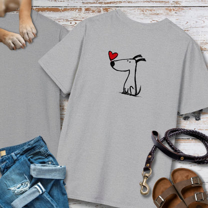 Kleiner Hund mit Herz - Nur Hinten - T-Shirt Unisex Classic Fit - Bequemer Klassiker