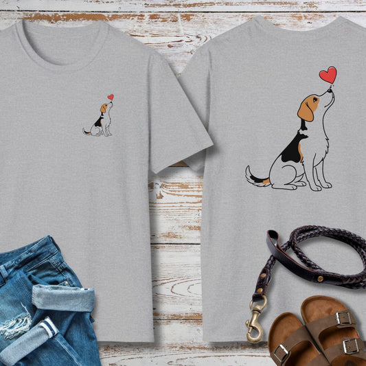 Herzenshunde - Beagle - Vorne & Hinten - T-Shirt Unisex Classic Fit - Bequemer Klassiker