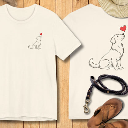 Herzenshunde - Golden Retriever - Vorne & Hinten - T-Shirt Unisex Modern Fit - Weich & Leicht