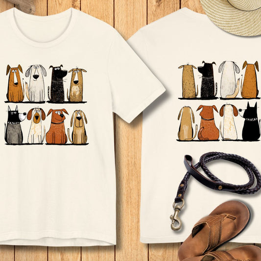 Acht Hunde - Vorne & Hinten - T-Shirt Unisex Modern Fit - Weich & Leicht