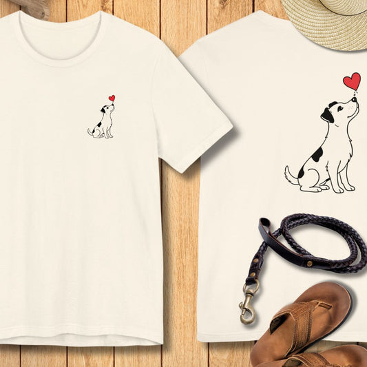 Herzenshunde - Jack Russel - Vorne & Hinten - T-Shirt Unisex Modern Fit - Weich & Leicht
