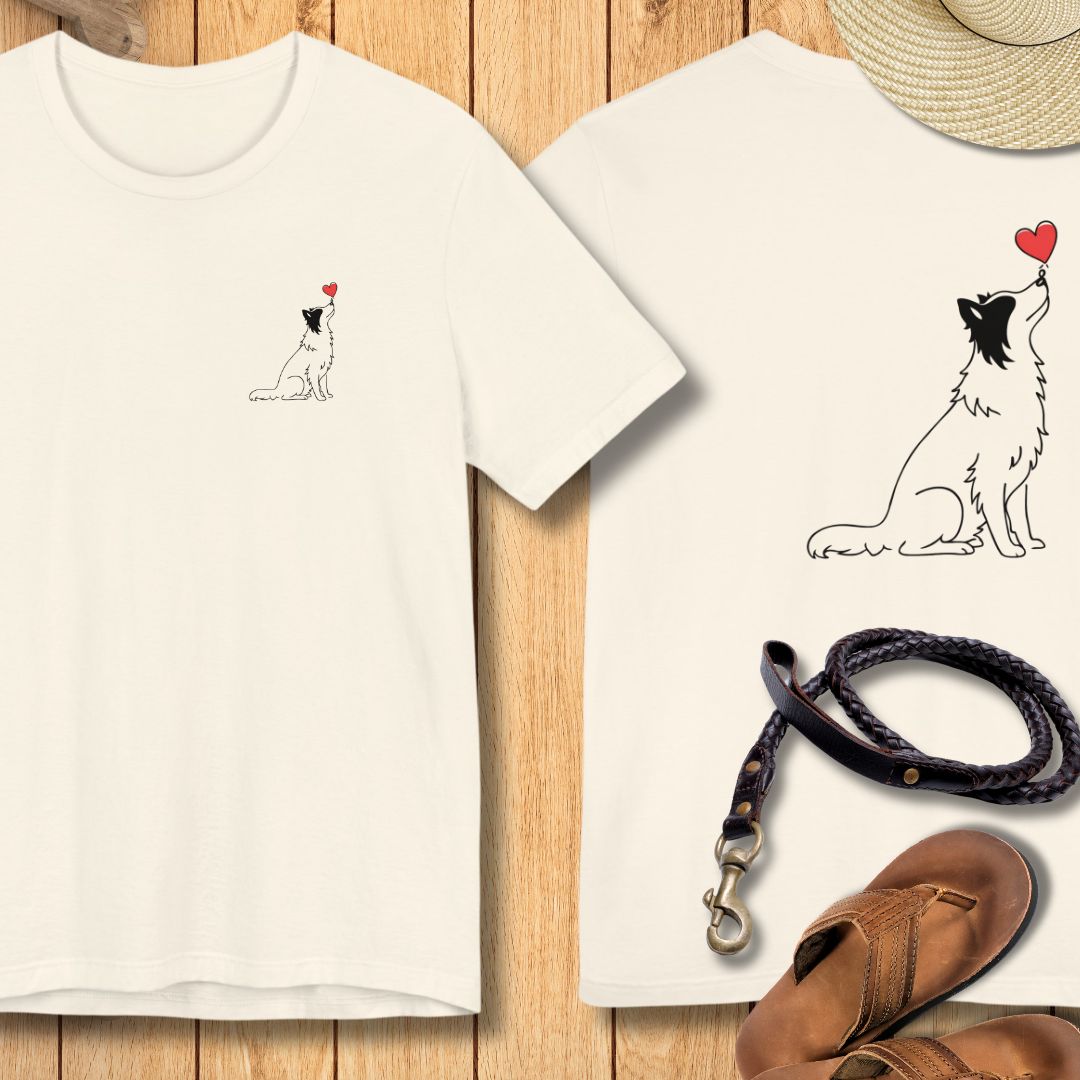 Herzenshunde - Border Collie - Vorne & Hinten - T-Shirt Unisex Modern Fit - Weich & Leicht