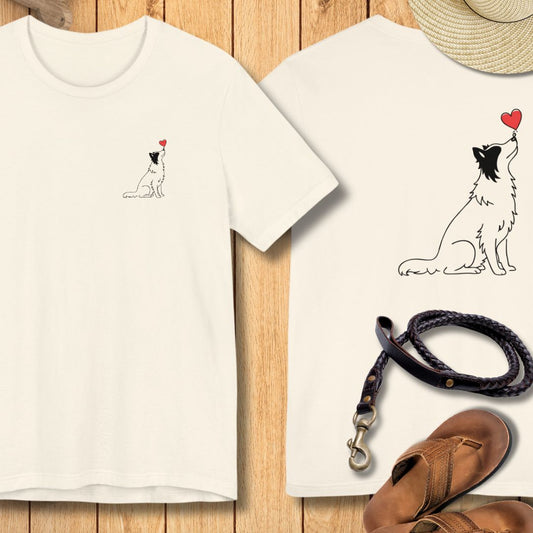 Herzenshunde - Border Collie - Vorne & Hinten - T-Shirt Unisex Modern Fit - Weich & Leicht