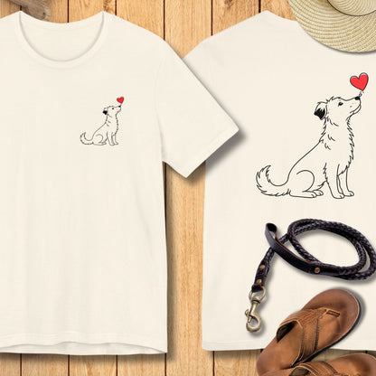 Herzenshunde - Unikat auf vier Pfoten - Vorne & Hinten - T-Shirt Unisex Modern Fit - Weich & Leicht