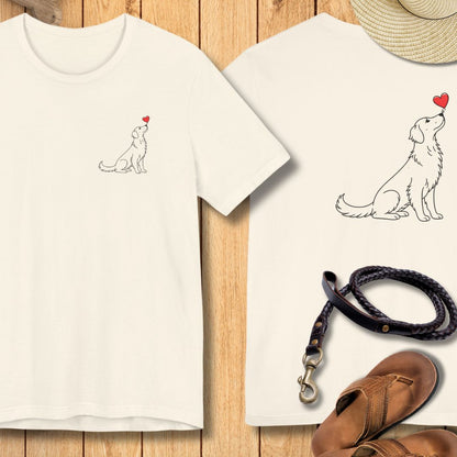 Herzenshunde - Flat Coated Retriever - Vorne & Hinten - T-Shirt Unisex Modern Fit - Weich & Leicht