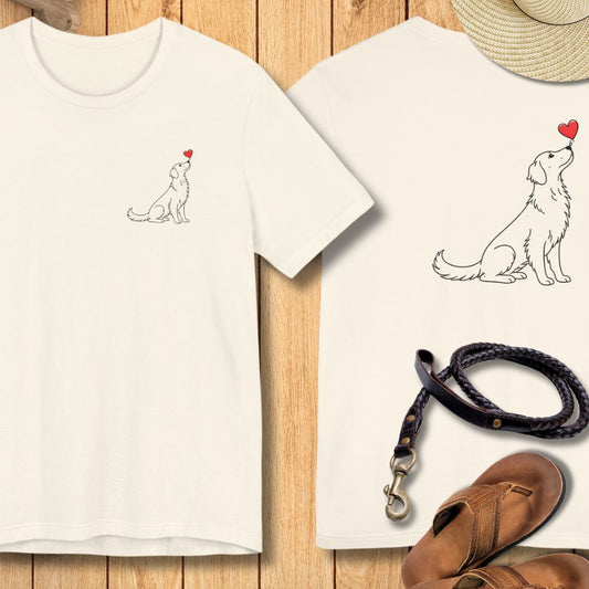 Herzenshunde - Flat Coated Retriever - Vorne & Hinten - T-Shirt Unisex Modern Fit - Weich & Leicht